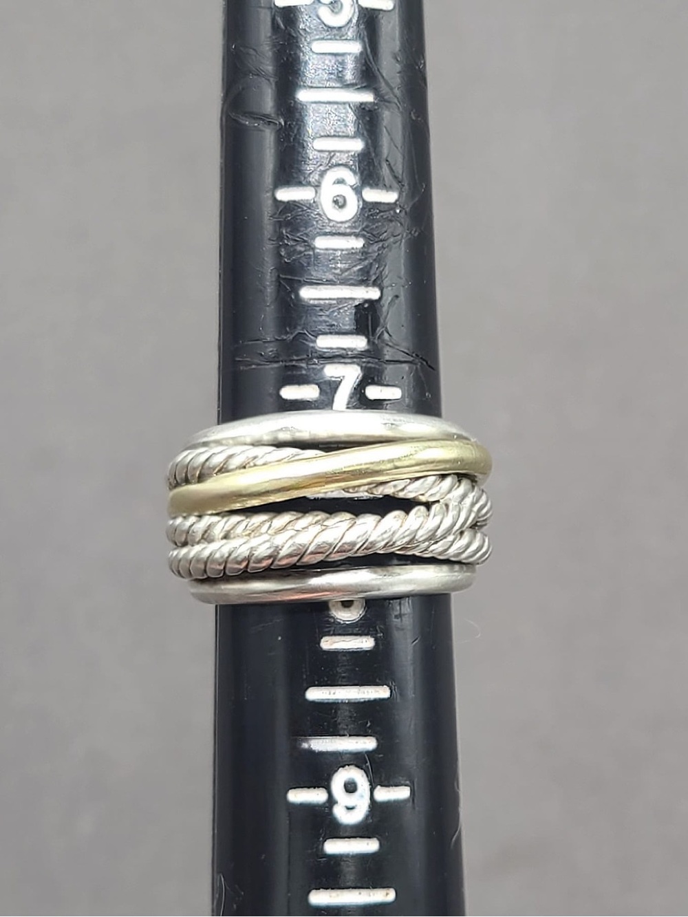 David Yurman Crossover Ring With Gold - Picture 6 of 7